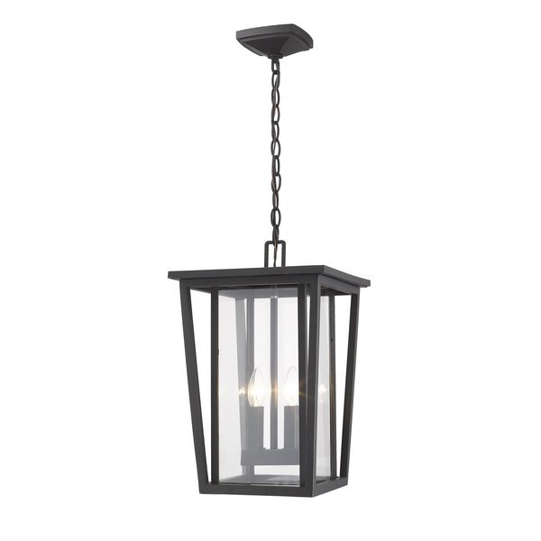 Seoul 2 Light Outdoor Chain Mount Ceiling Fixture, Oil Rubbed Bronze & Clear, Z-Lite, Mfr#: 571CHB-ORB